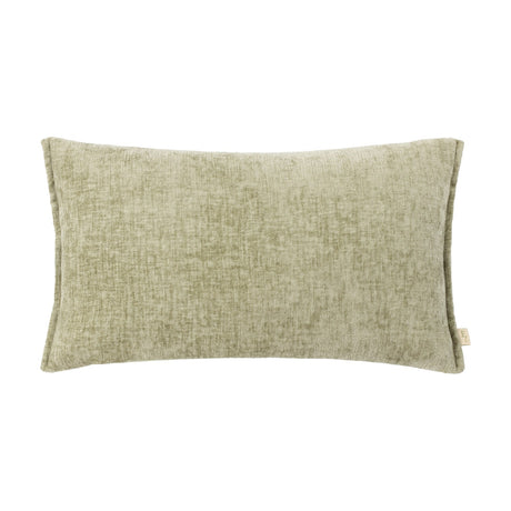 Buxton Reversible Polyester Cushion in eucalyptus green, a rectangular woven fabric cushion with a subtly textured surface, shown on a plain white background.