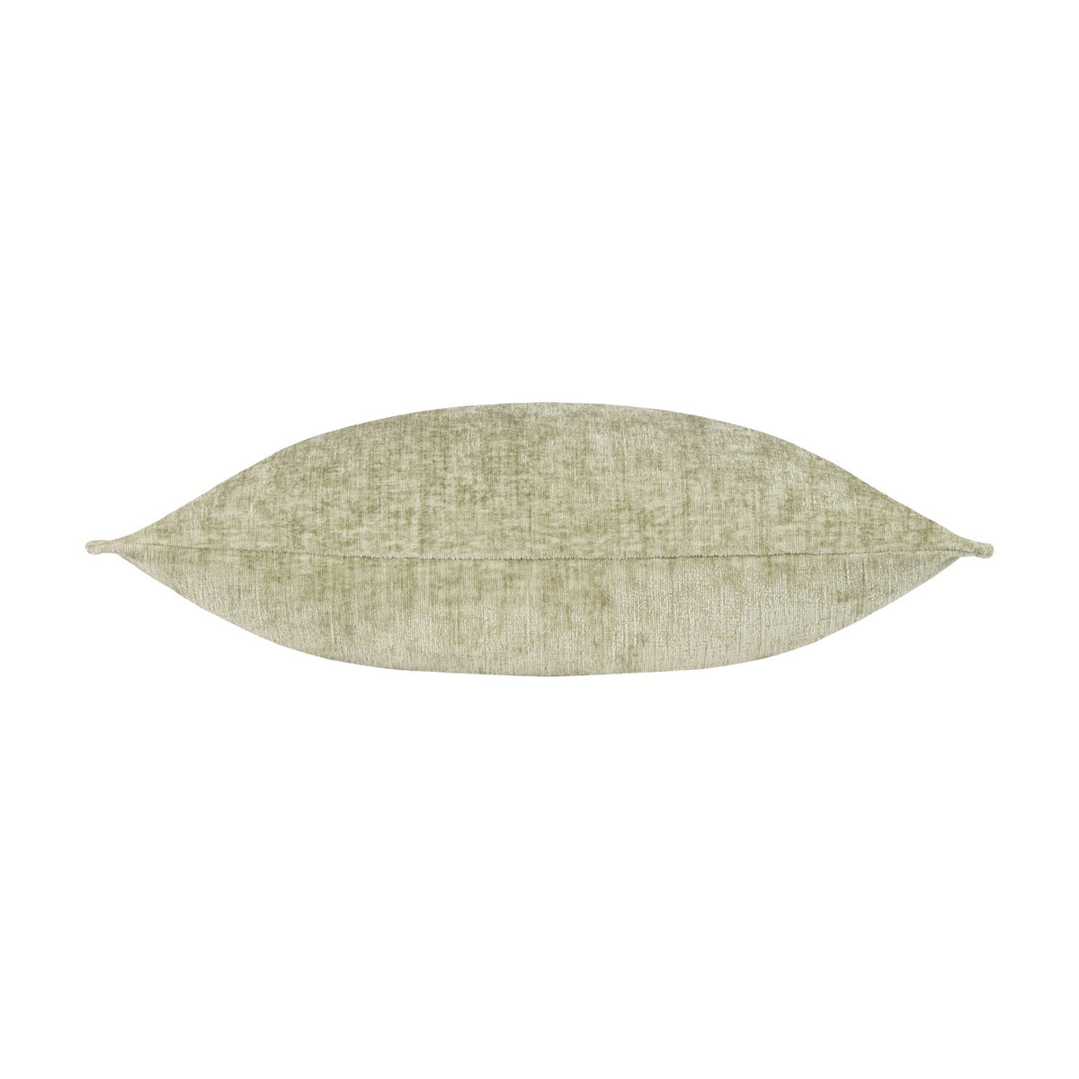 Buxton reversible rectangular cushion in eucalyptus green woven polyester fabric with a textured, subtly toned surface, shown on a plain white background.