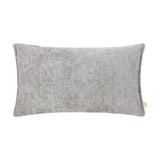 Buxton Reversible Polyester Cushion in grey, a rectangular bolster with textured woven fabric and tapered ends, shown on a plain white background.
