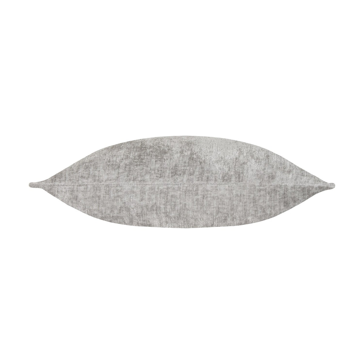 Buxton Reversible Polyester Cushion in grey, a long bolster-style cushion with pointed tapered ends, plain woven textured fabric, shown on a white background.