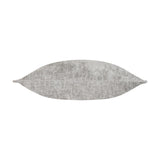 Buxton Reversible Polyester Cushion in grey, a long bolster-style cushion with pointed tapered ends, plain woven textured fabric, shown on a white background.
