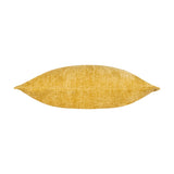 Buxton Reversible Polyester Cushion in ochre yellow, plump rectangular bolster shape with a chenille-like woven texture, shown on a plain white background.
