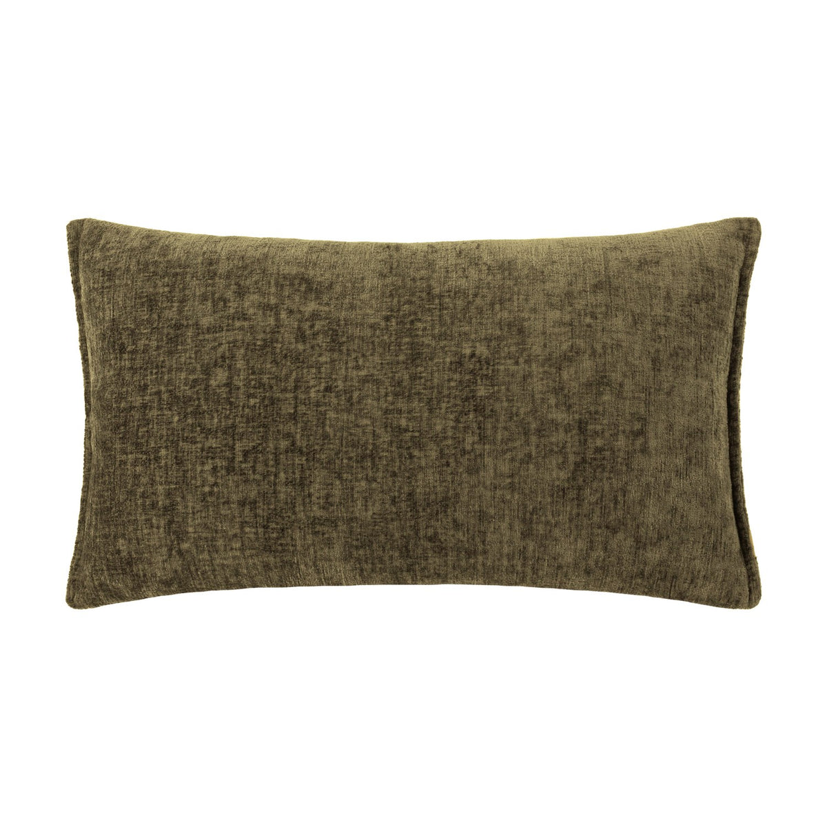 Buxton Reversible Polyester Cushion in Sage, a rectangular lumbar cushion in muted olive green woven fabric with a subtle sheen, shown on a plain white background.