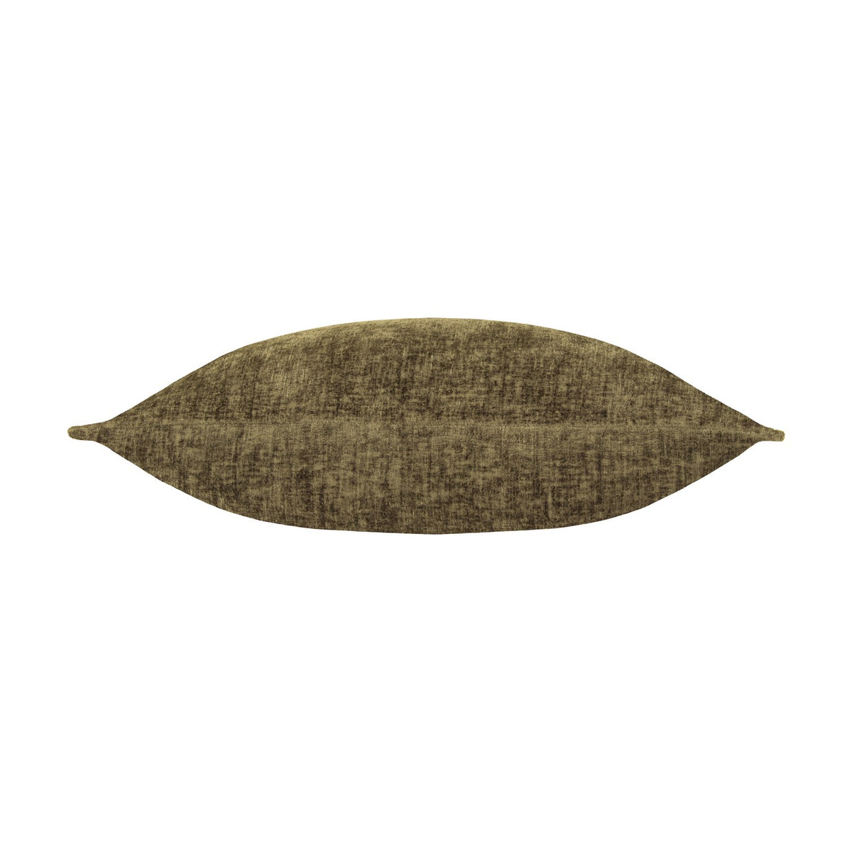 Buxton Reversible Polyester Cushion in Sage, a lumbar-shaped bolster with textured olive-green woven fabric and pointed corner tabs, shown on a plain white background.