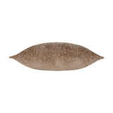 Buxton Reversible Polyester Cushion in taupe, a rectangular bolster-style scatter cushion with a chenille-like woven texture, shown side-on against a plain white background.