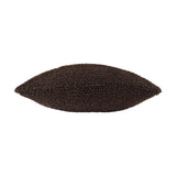 Cabu Plain Polyester Cushion in dark chocolate brown, shown side-on with a chunky boucle texture, tapered edges, on a plain white background.