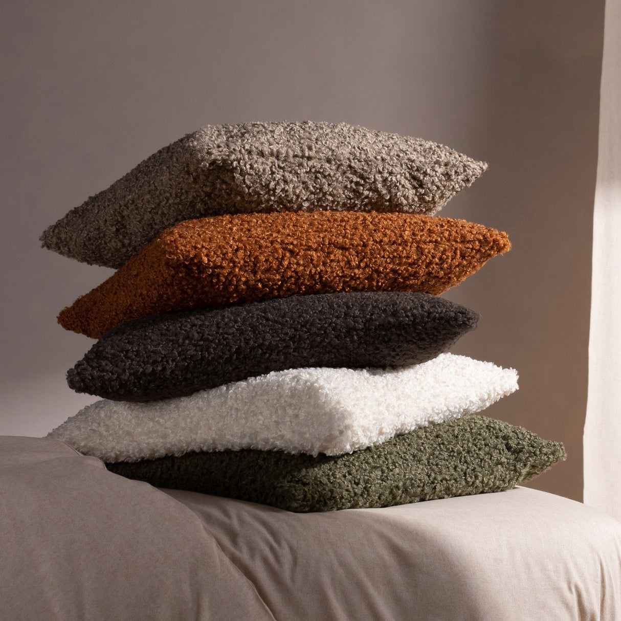 Cabu Reversible Wool Cushion - Ginger
