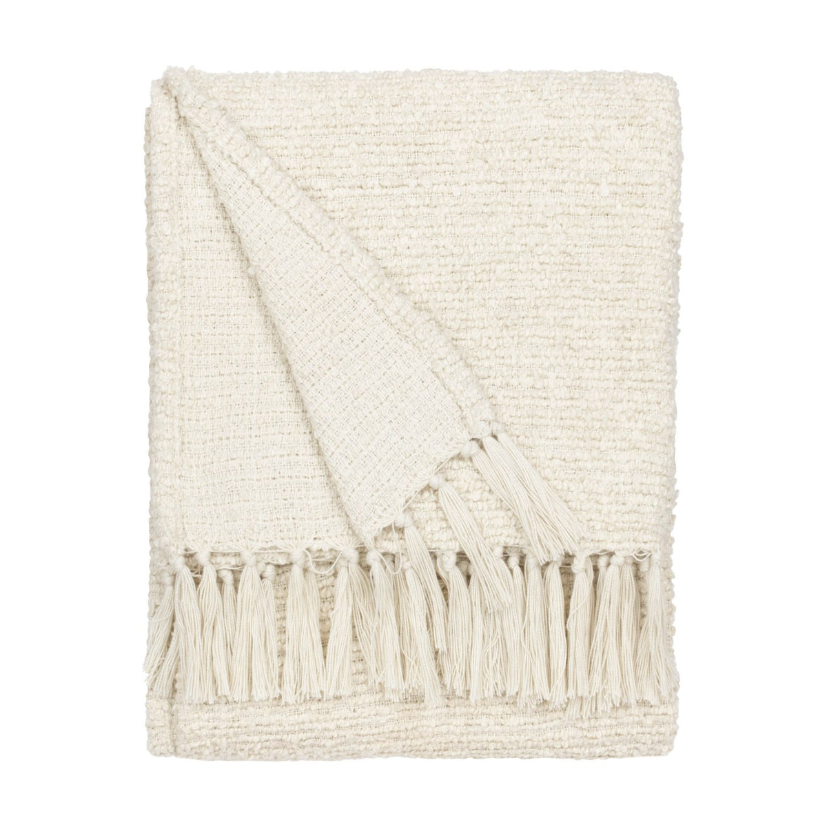 Candar Plain Polycotton Throw - Ecru