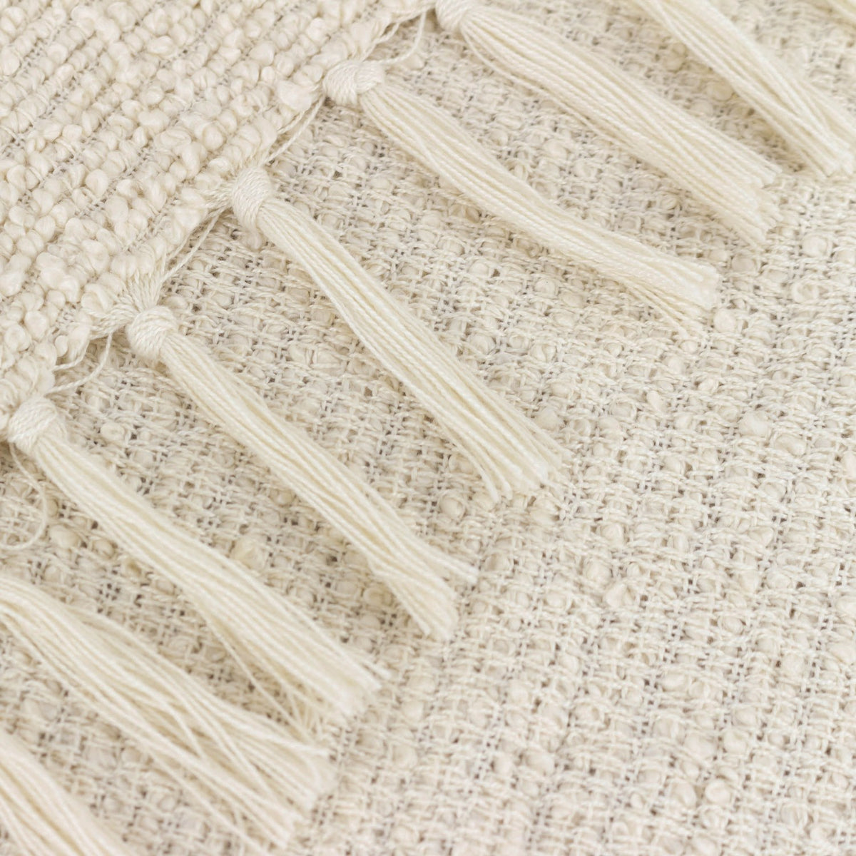 Candar Plain Polycotton Throw - Ecru