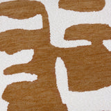 Close-up of the Caval Velvet Chenille Cushion in bronze, showing an abstract jacquard pattern of bronze organic shapes woven onto a cream chenille and boucle textured ground.