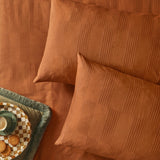 Club Checkerboard Plain Check Duvet Cover Set - Pumpkin