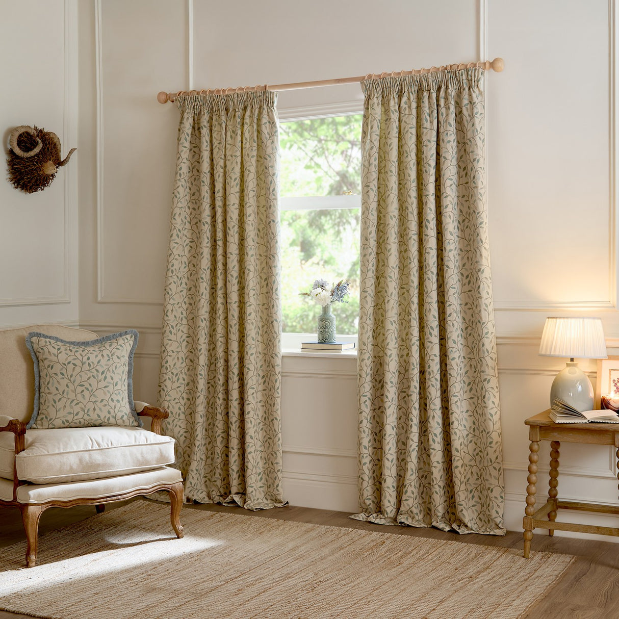 Cervino Jacquard Cotton Blend Cushion - Duck Egg