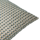 Checkered Check Velvet Cushion - Mineral