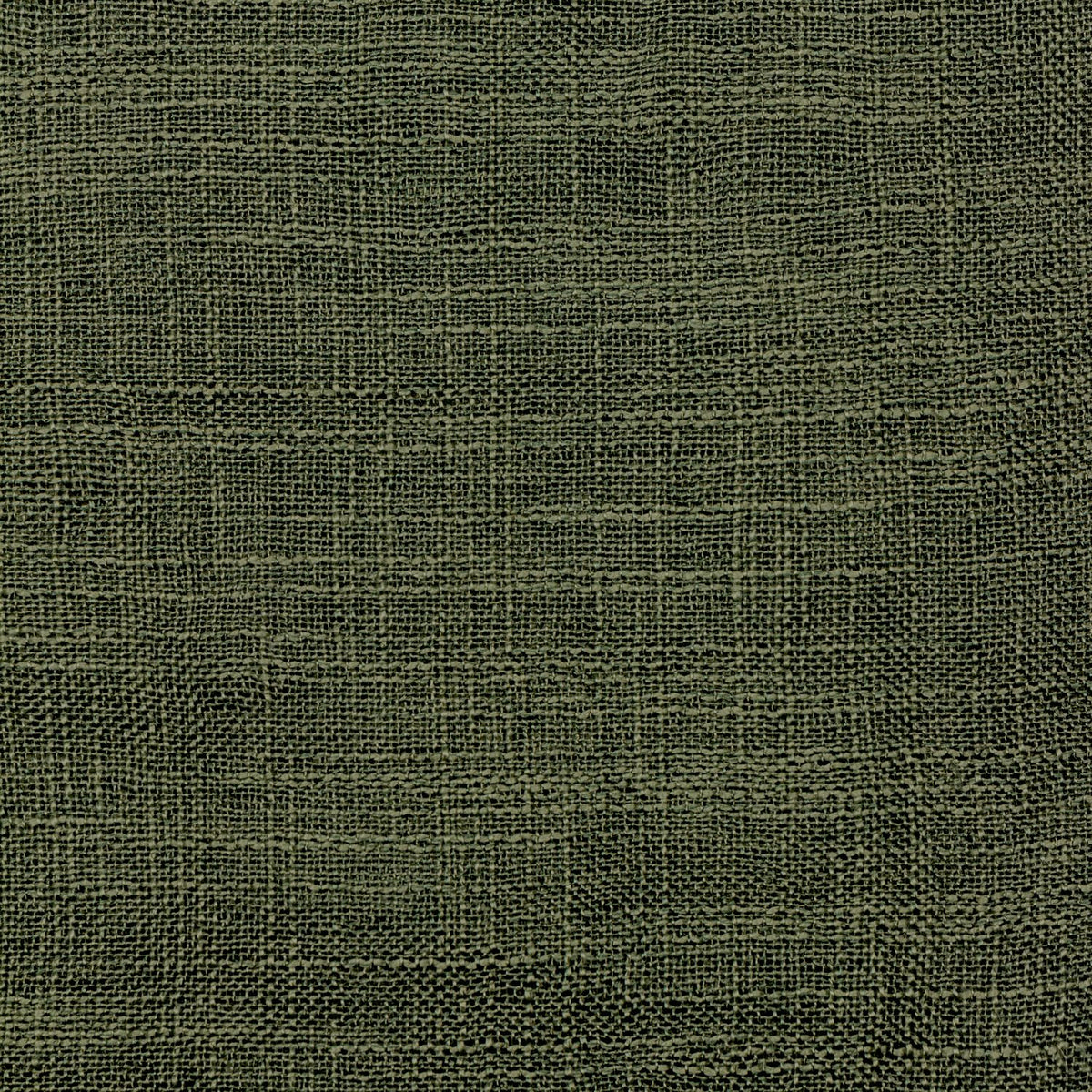 Close-up of the Cirrus Plain Polyester Curtain Panel in forest green, showing an open, slightly slubbed woven texture in sheer fabric.