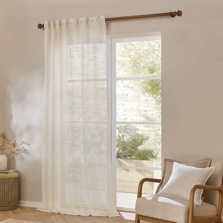 Cirrus Plain Polyester Curtain Panel - Pearl