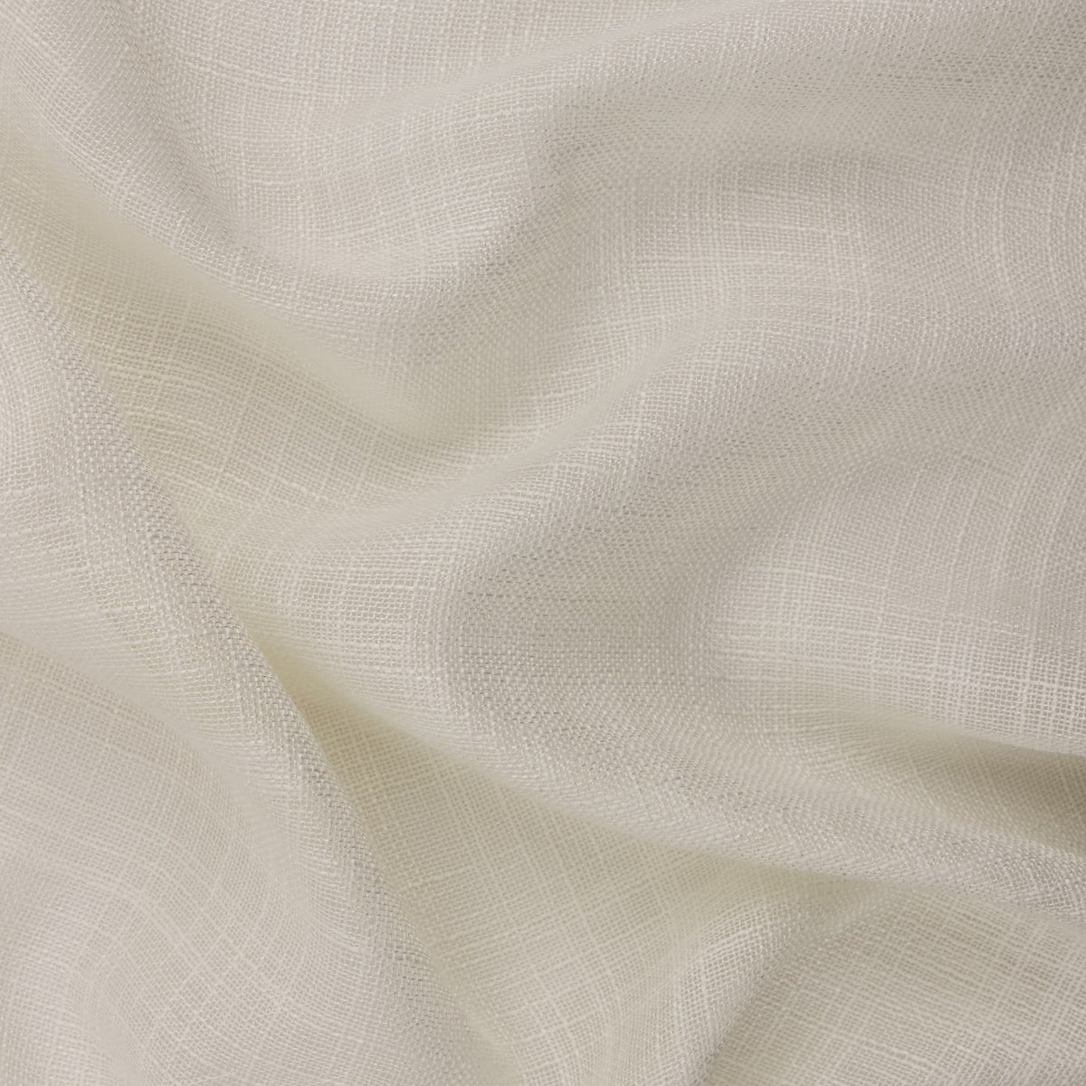 Cirrus Plain Polyester Curtain Panel in pearl cream, close-up of the sheer fabric showing its open, slightly irregular woven texture.