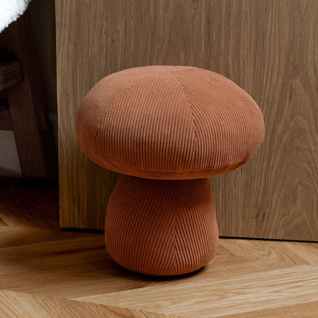 Cord Mushroom Woodland Velvet Door Stop - Rust