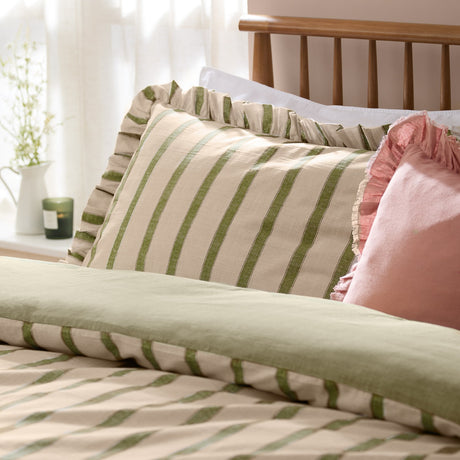 Connie Linen Plain Duvet Cover Set - Olive