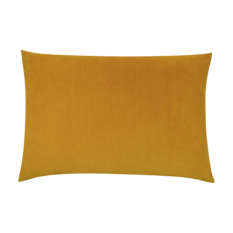 Contra Velvet Linen Cushion in mustard yellow, oblong 40 x 60cm shape with a soft velvet front, shown on a plain white background.