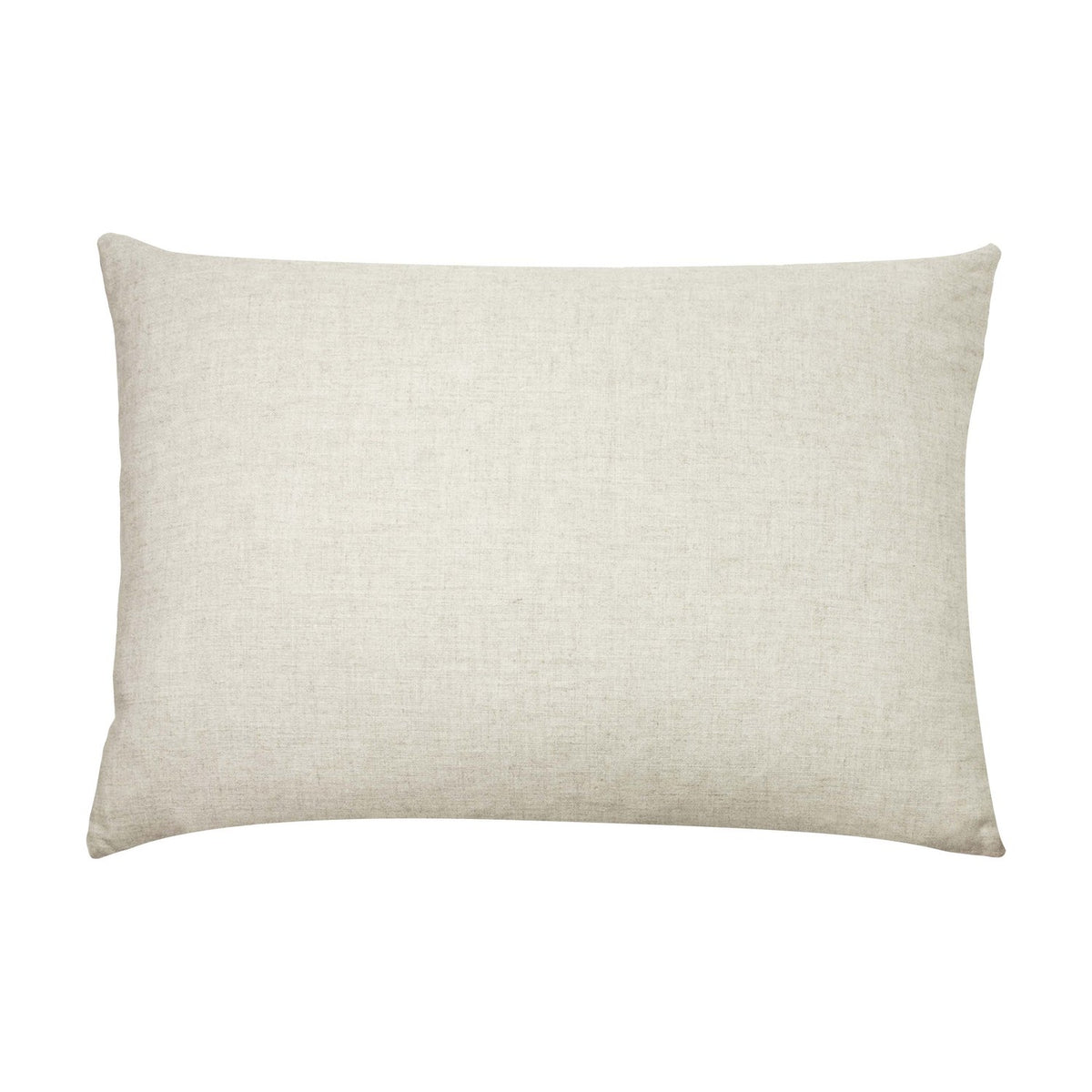 Contra Velvet Linen Cushion in Mustard, rectangular bolster shape shown reverse-side with a pale neutral linen-look polyester finish, on a plain white background.