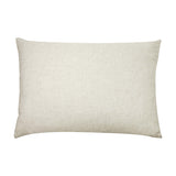 Contra Velvet Linen Cushion in Mustard, rectangular bolster shape shown reverse-side with a pale neutral linen-look polyester finish, on a plain white background.