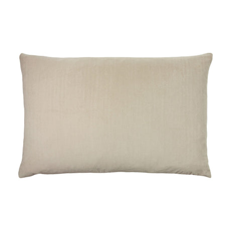 Contra Velvet Linen Cushion in natural, an oblong 40 x 60cm design with a soft velvet face, shown against a plain white background.