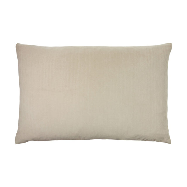 Contra Velvet Linen Cushion in natural, an oblong 40 x 60cm design with a soft velvet face, shown against a plain white background.