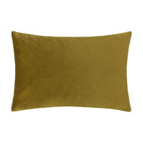 Contra Velvet Linen Cushion in olive-green, a plain rectangular oblong cushion with a soft velvet face, shown on a plain white background.