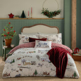 Cotswoldchristmas Gingham Duvet Cover Set - Cream/Burgundy