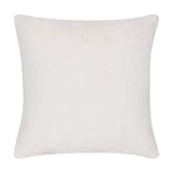 Square faux fur cushion in plain cream, soft pile texture, shown against a plain white background.