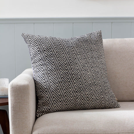 Croft Plain Velvet Cushion - Charcoal