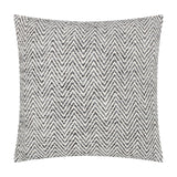 Croft Plain Velvet Cushion in charcoal, square 50 x 50cm with a woven chevron front in charcoal and cream, shown on a plain white background.