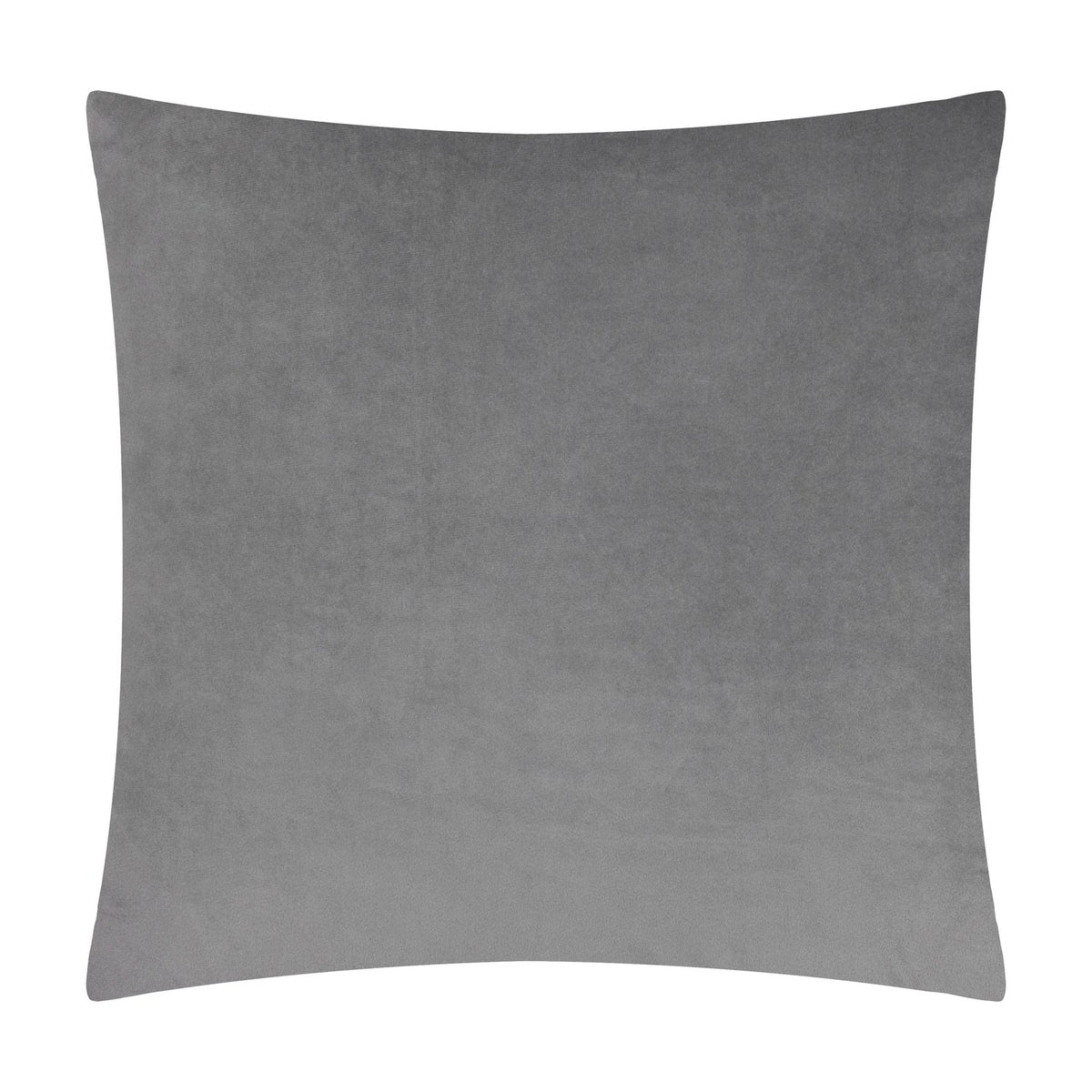 Croft Plain Velvet Cushion in charcoal grey, square 50x50cm design showing the smooth plain velvet reverse side, on a plain white background.