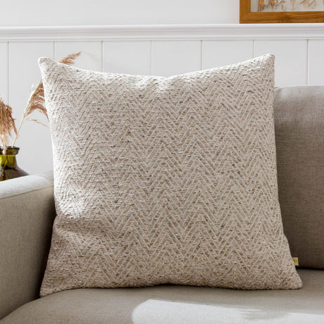 Croft Plain Velvet Cushion - Natural