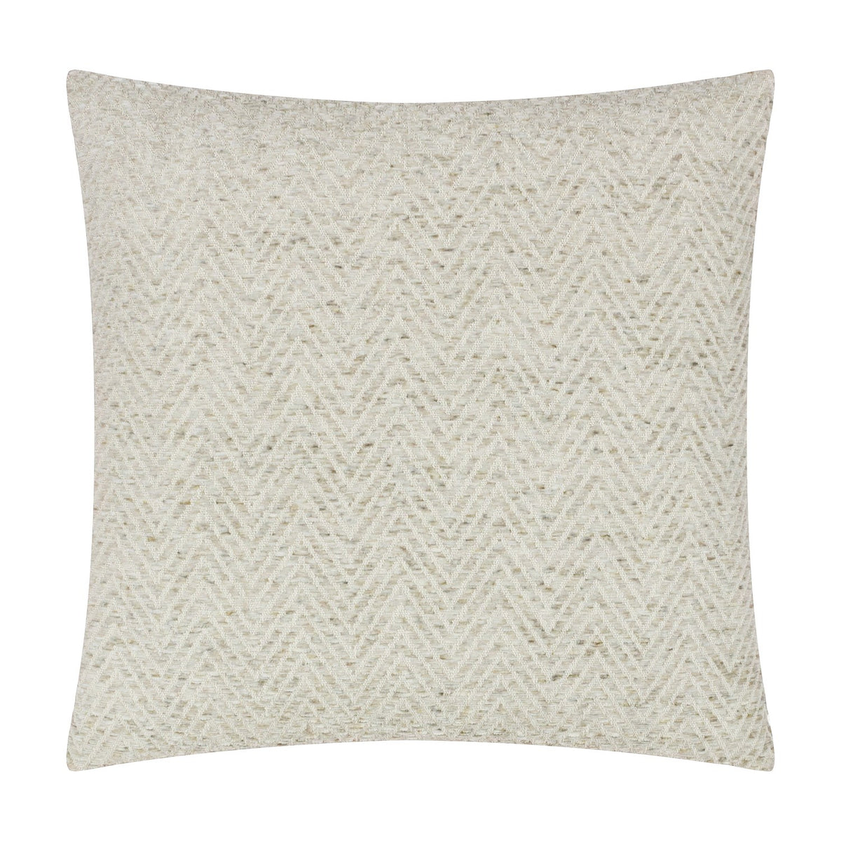 Croft Plain Velvet Cushion in natural oatmeal tones, square 50 x 50cm with a chevron twill woven front, shown on a plain white background.