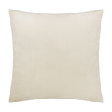 Croft Plain Velvet Cushion in natural cream, square 50 x 50cm design shown reverse side, plain soft velvet finish on a white background.