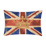 Crown Union Jack Plain Cotton Cushion - Blue