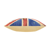 Crown Union Jack Plain Cotton Cushion - Blue