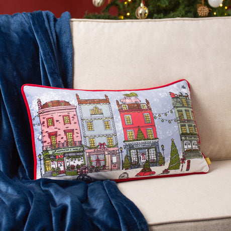 Christmas Spirit Abstract Velvet Cushion - Multicolour