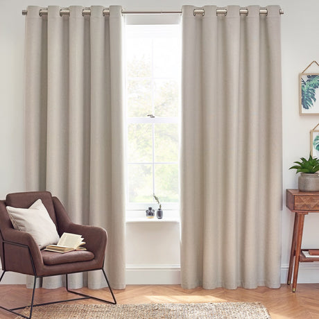 Dawn Linen Reversible Eyelet Curtains - Linen