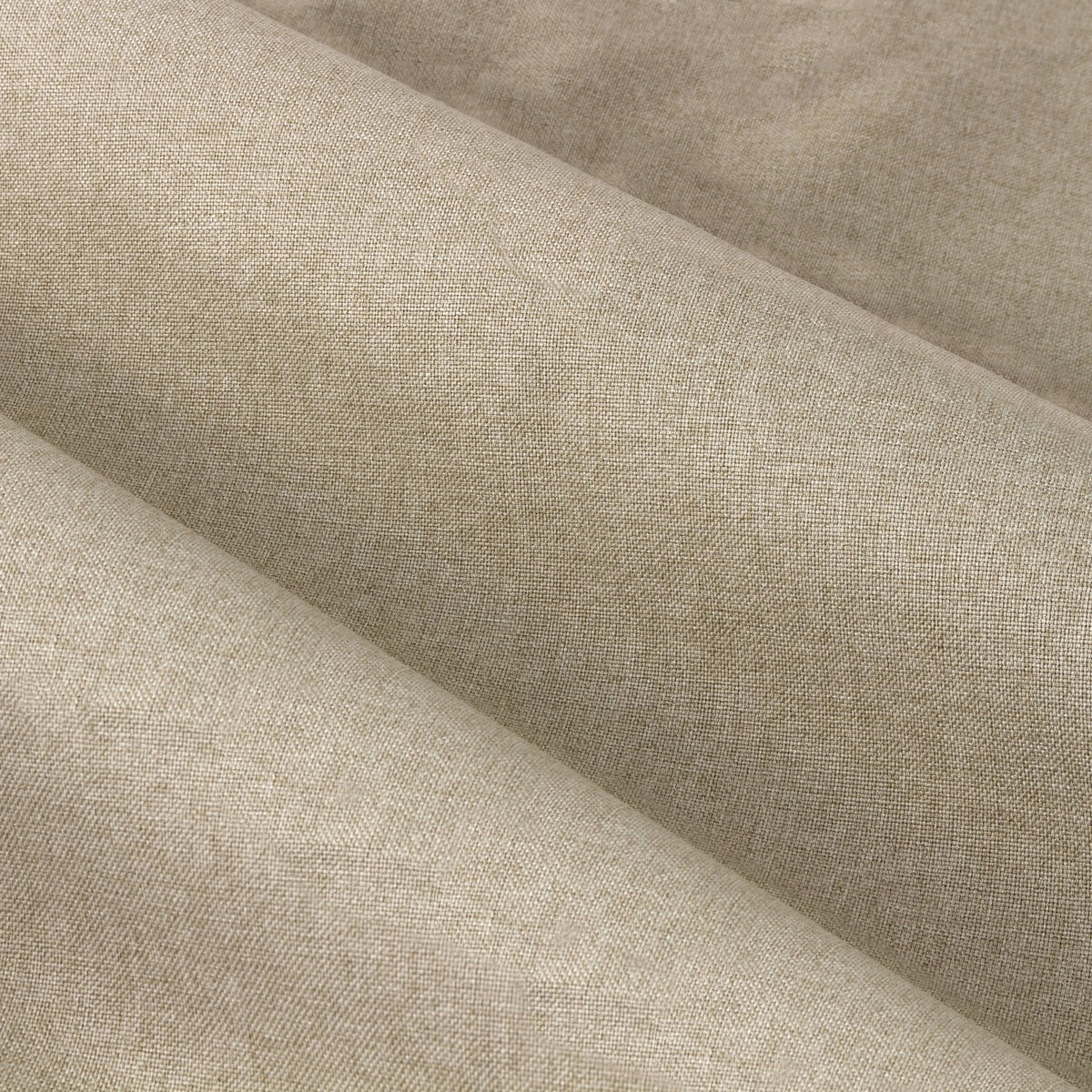 Close-up of Dawn Plain Reversible Eyelet Curtains in natural, showing the woven polyester fabric with a fine two-tone, flecked marl texture.