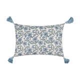 Delphine Floral Cotton Cushion - Delph Blue