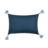 Delphine Floral Cotton Cushion - Delph Blue