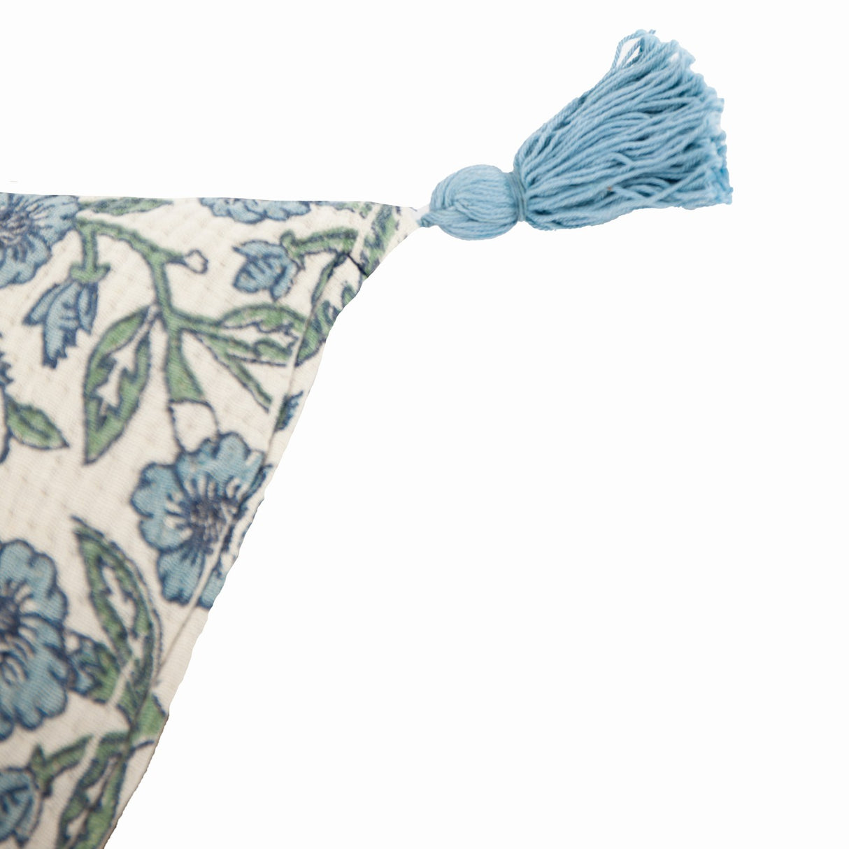 Delphine Floral Cotton Cushion - Delph Blue