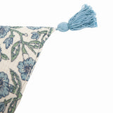 Delphine Floral Cotton Cushion - Delph Blue