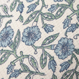 Delphine Floral Cotton Cushion - Delph Blue