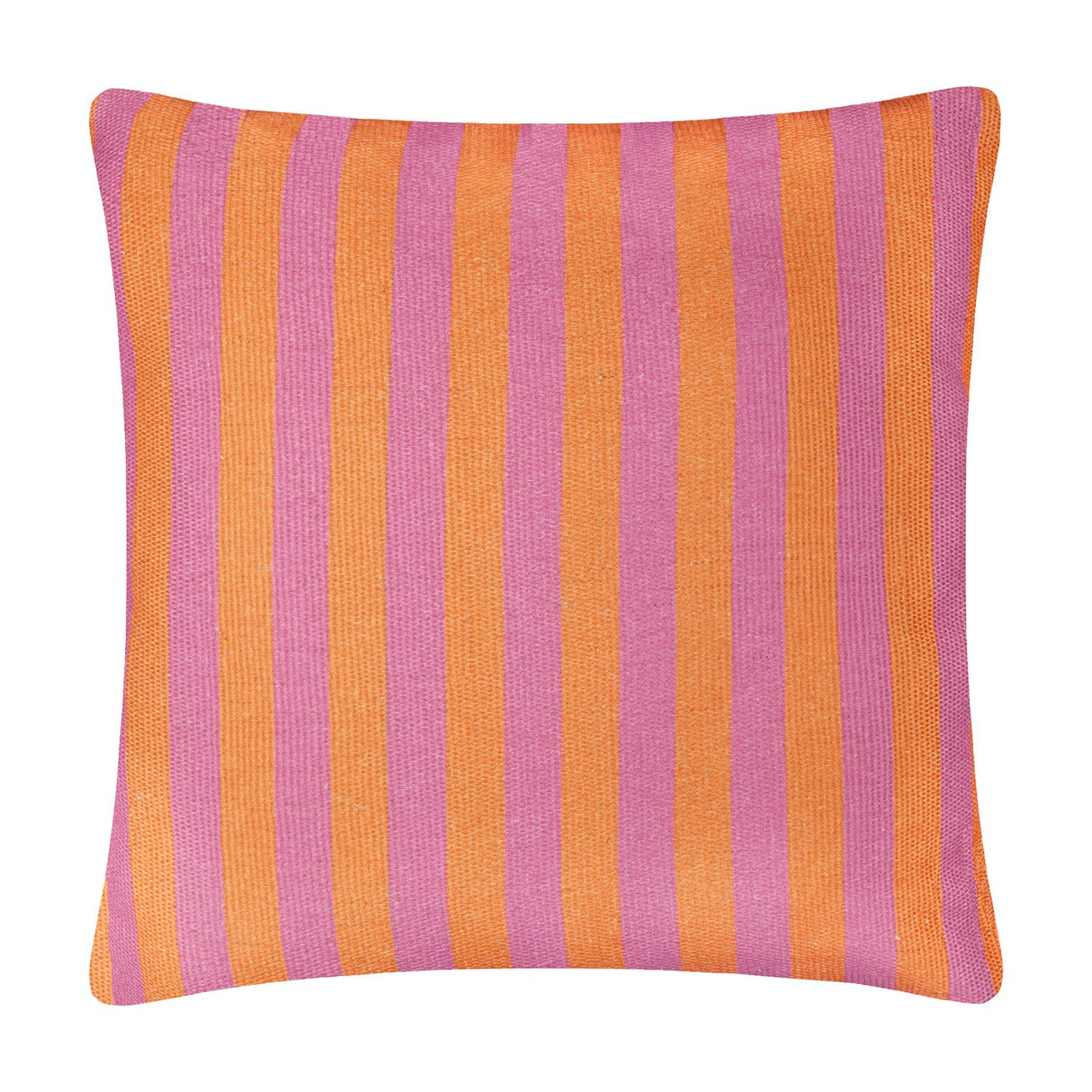 Deck Stripe Reversible Polyester Cushion - Orange/Pink