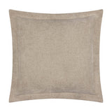 Square Dune velvet chenille cushion in natural, 50 x 50cm, with a wide flat oxford border framing the textured centre, shown on a plain white background.