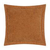 Dune Velvet Chenille Cushion in Pecan, a 50 x 50cm square cushion with a soft textured chenille front in warm rust-brown, finished with a wide flat oxford border, shown on a plain white background.