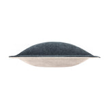 Side view of the Dune Velvet Chenille Cushion in Slate, showing a slate-blue chenille top and beige underside on a plain white background.